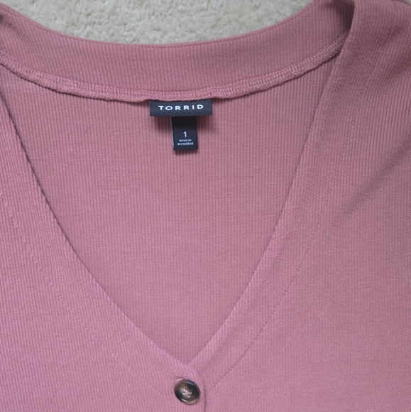 Torrid Mini Rib Button Down Skater Dress Size 1X - Picture 4 of 6